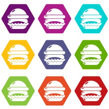 9 vektör Burger Icons set
