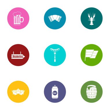 Erkekler kafe Icons set, düz stil