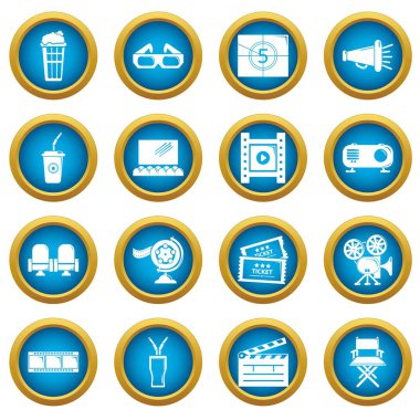 Semboller, basit tarzı sinema Icons set