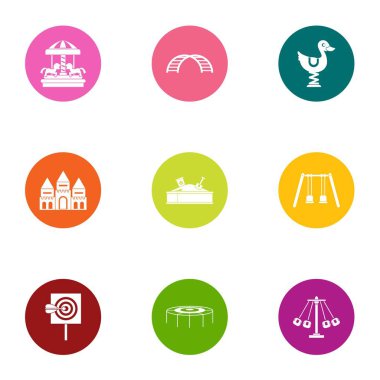 Çocuk Bahçesi simgeler ayarla, stil düz