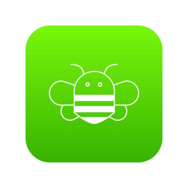 Beyaz arka plan üzerinde izole arı yeşil simge vektör