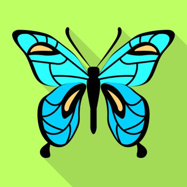 Gök mavisi kelebek simgesi, düz stil