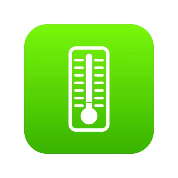 Icono del termómetro frío verde digital — Vector de stock