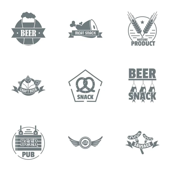 Marka piwa logo zestaw, prosty styl — Wektor stockowy