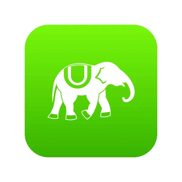 Elephant icon digital green — Stock Vector