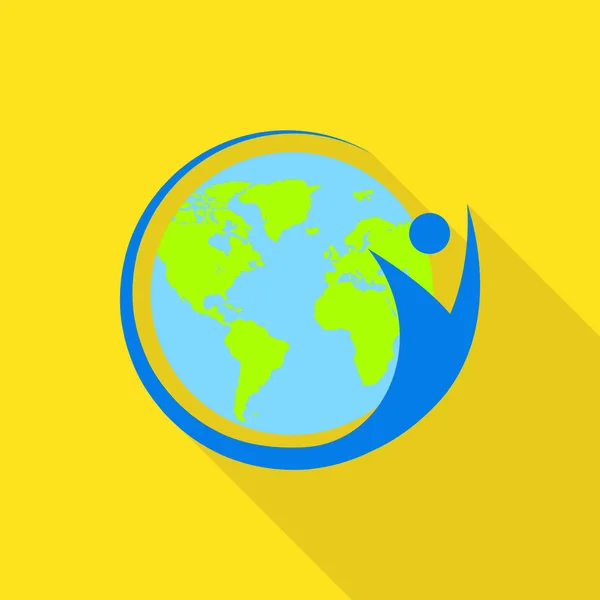 Internationella mänskliga världen ikon, platt stil — Stock vektor