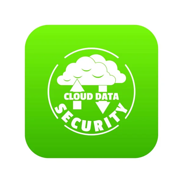 Значок безпеки хмарних даних зелений вектор — стоковий вектор