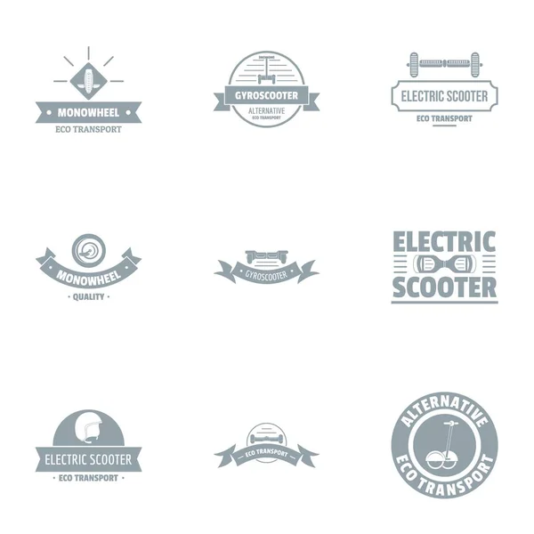 Logotipo de scooter motor definido, estilo simples — Vetor de Stock