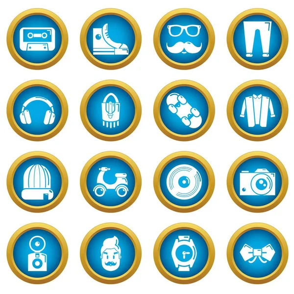 Hipster zestaw ikon symboli, prosty styl — Wektor stockowy