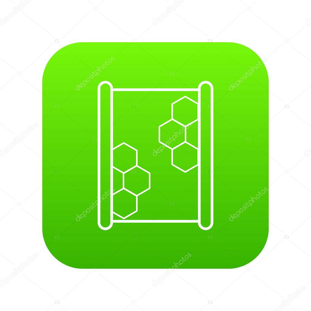 Honeycomb on wood icon green vector