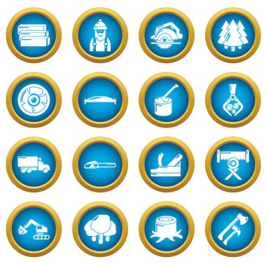 Ahşap sanayi Icons set, basit tarzı