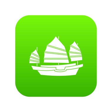 Önemsiz tekne simgesi dijital yeşil