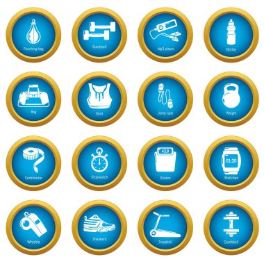 Spor salonu spor Icons set, basit tarzı