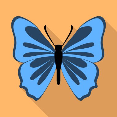 Gri mavi kelebek kutsal kişilerin resmi, düz stil