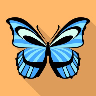 Hafif mavi kelebek kutsal kişilerin resmi, düz stil