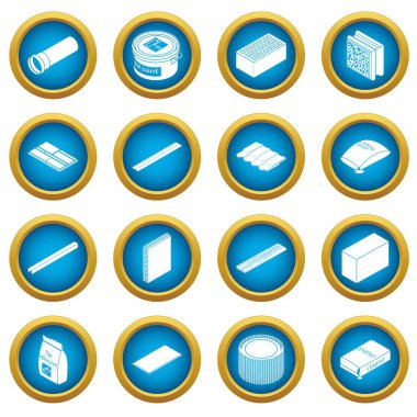 Yapı malzemeleri Icons set, basit tarzı