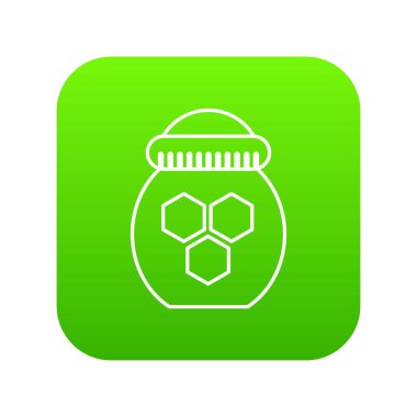 Kavanoz bal yeşil simge vektör