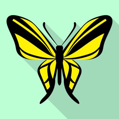 Siyah sarı kelebek kutsal kişilerin resmi, düz stil