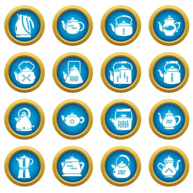 Çaydanlık Icons set, basit tarzı