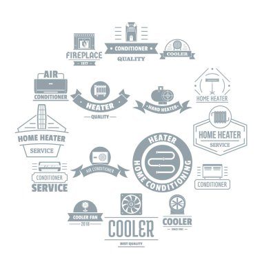 Logo Icons set, basit tarzı soğutma Isıtma