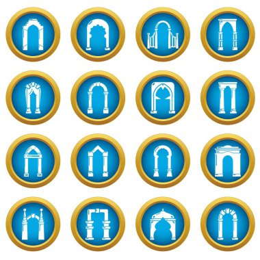 Kemer türleri Icons set, basit tarzı