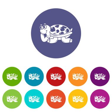 Mutlu kaplumbağa simgesi, basit tarzı