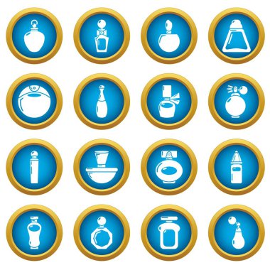 Parfüm şişesi Icons set, basit tarzı