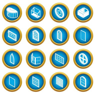 Pencere formları Icons set, basit tarzı