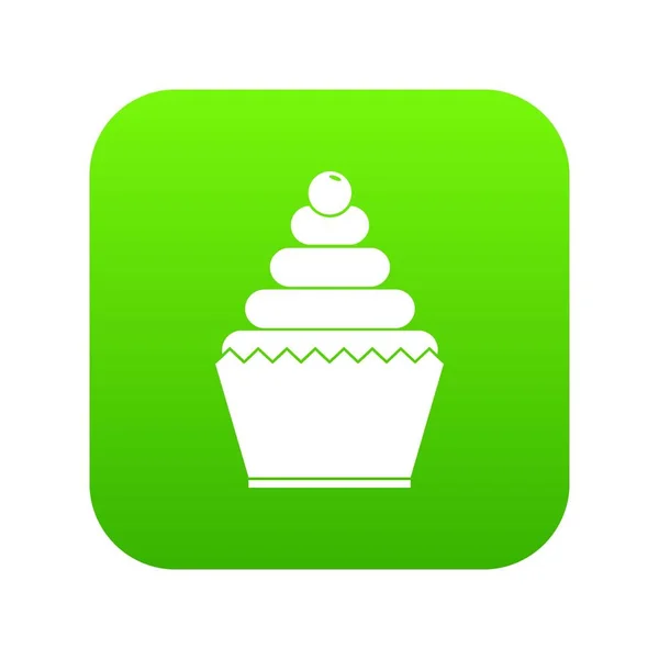 Cupcake ikonen digital green — Stock vektor