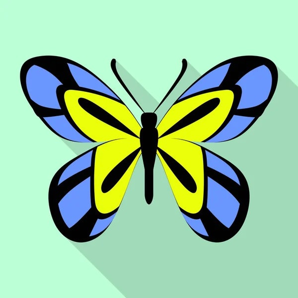 Τροπική πεταλούδα εικονίδιο, επίπεδη στυλ — Διανυσματικό Αρχείο