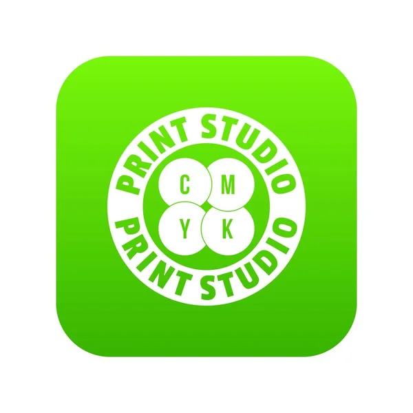 New print studio icon green vector — Stock Vector