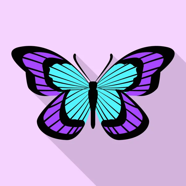 Aqua lila Schmetterling Symbol, flacher Stil — Stockvektor