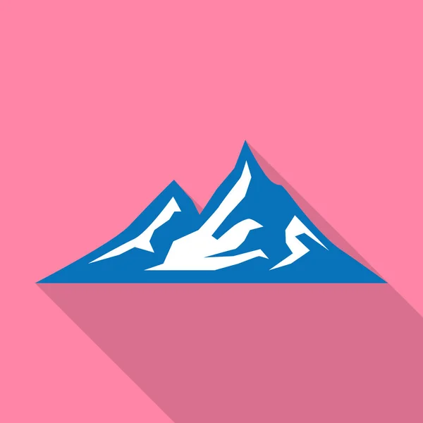 Berg pictogram, vlakke stijl — Stockvector