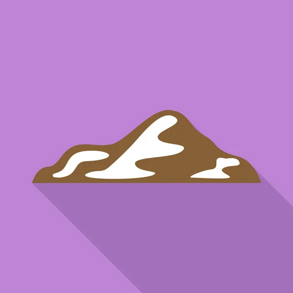 Lage berg pictogram, vlakke stijl — Stockvector
