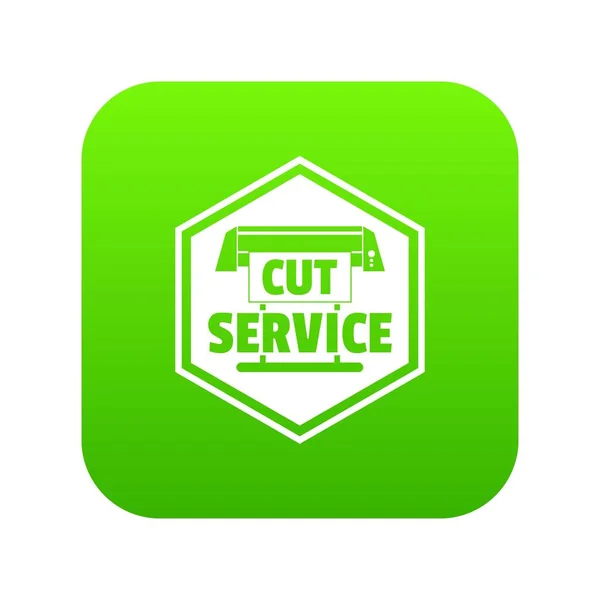 Icono de servicio de corte vector verde — Vector de stock