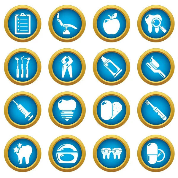 Afdeling Stomatologie tandheelkundige iconen set, eenvoudige stijl — Stockvector