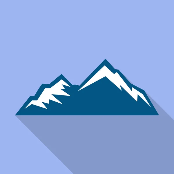 Wandelen berg pictogram, vlakke stijl — Stockvector