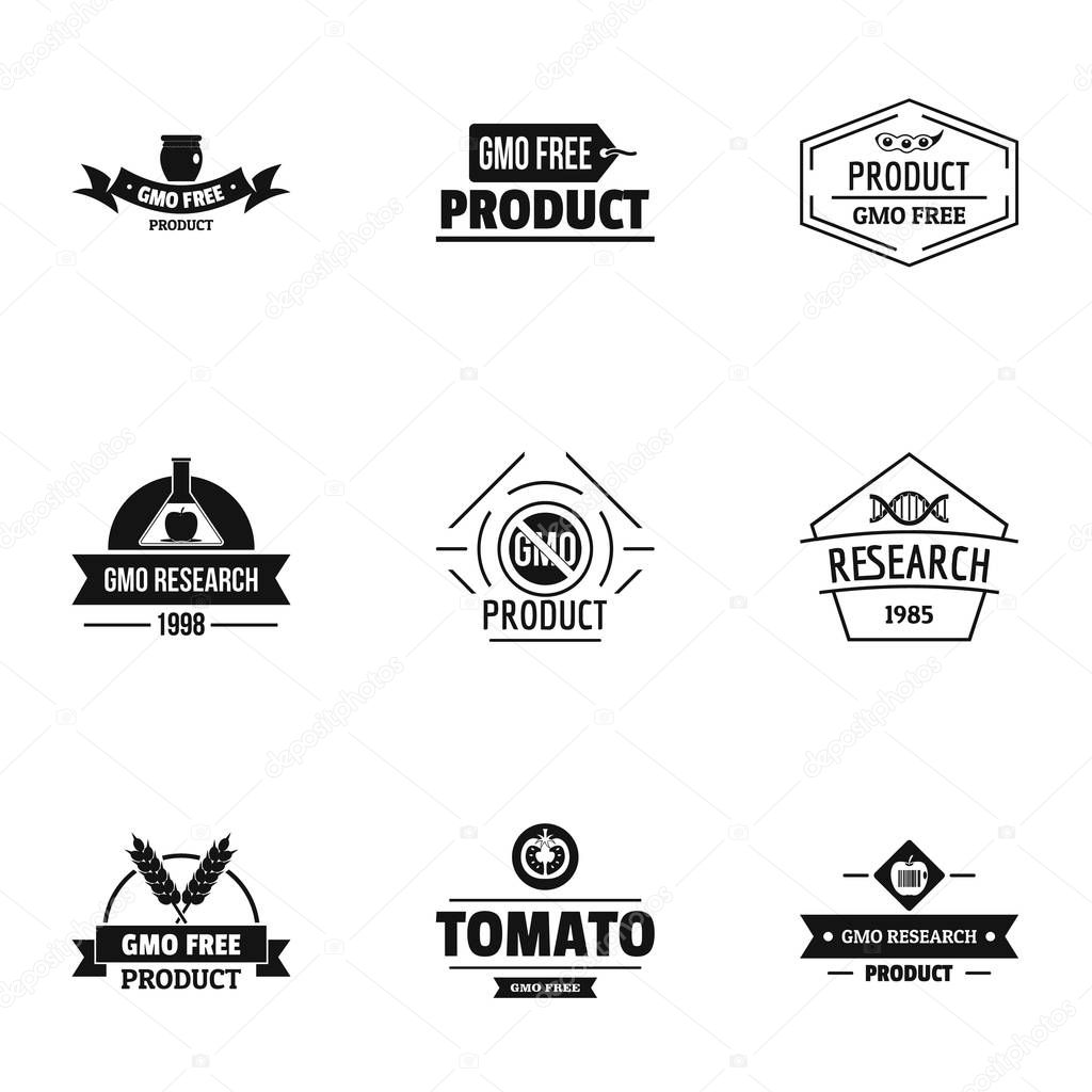 GMO resistance logo set, simple style