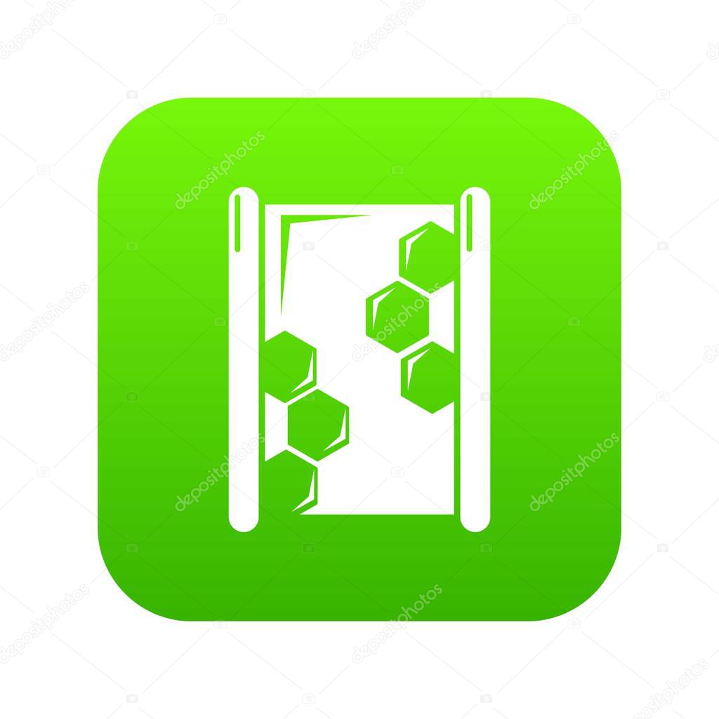 Honeycomb wood icon green vector