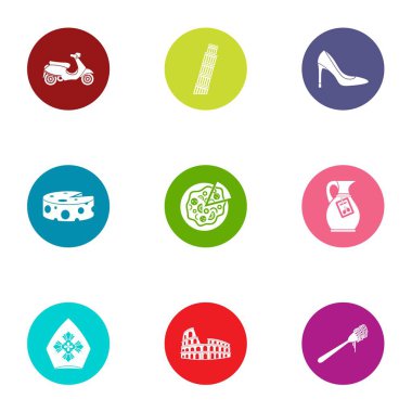 Vatikan Icons set, düz stil