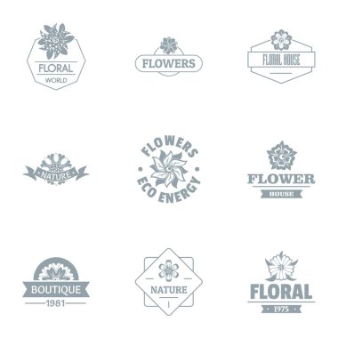 Çiçekçi logo koymak, basit tarzı