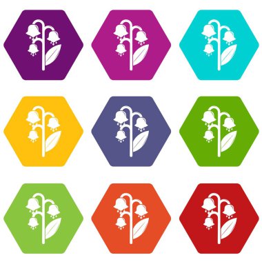 9 vektör Lily vadi Icons set