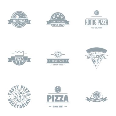 Sıcak pizza logo koymak, basit tarzı