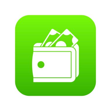 M-cüzdan para simgesi dijital yeşil ile