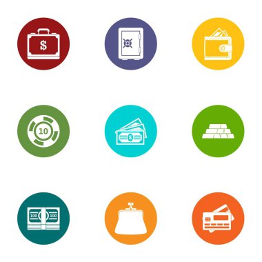 Koruma para Icons set, düz stil