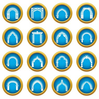 Kemer türleri Icons set, basit tarzı