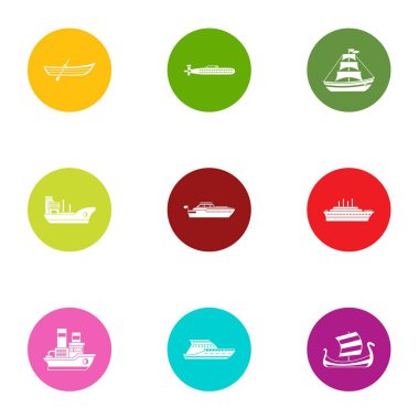 Tekne yol simgeler ayarla, stil düz