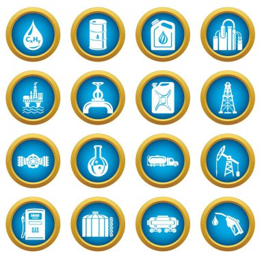 Petrol sanayi Icons set, basit tarzı