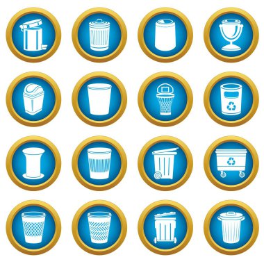 Çöp can Icons set, basit tarzı