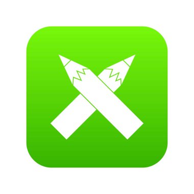 İki çapraz kalem simgesi dijital yeşil